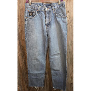 Cinch Western Denim Blue Jeans Men Size 30x36 (Cut Hem 30x31) Black Label Work